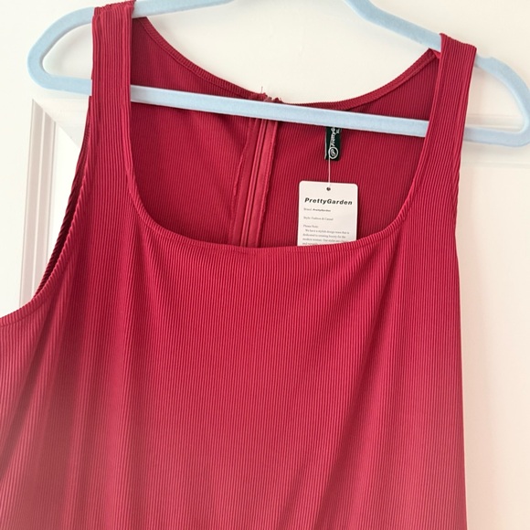 NWT Pretty Garden Deep Red Sleeveless Romper / Pantsuit, Size XL - Picture 5 of 11